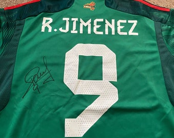 Football - Raul Jimenez Signed Replica Home Shirt - Mexico - Large Men's - COA