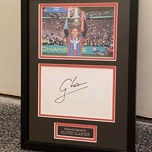 Oliver Glasner - Signiert & unter Glas gerahmt, A4-Karte - Crystal Palace - COA