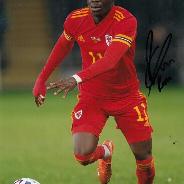 Football - Rabbi Matondo - Hand Signed A4 Photograph - Wales - COA