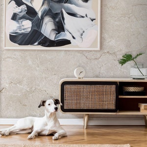 Beige sandige Marmorsteintapete, warmes Betonoberflächen-Wandbild [selbstklebend, abziehen und aufkleben, abnehmbar]