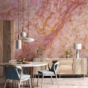 Natürliche rote Steintapete, Marmorwandbild, Wohndekoration, Wandkunst [Abziehen und Aufkleben (selbstklebend) oder traditionelle Vinylpapiere]