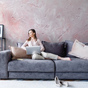 Rose stone wallpaper, concrete, minimalist wall mural [Self Adhesive, Peel and Stick, Removable]
