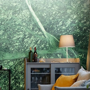 Emerald Green Malachite Jasper Wallpaper, Precious Stone Wall Mural [Peel and Stick (self adhesive) or Traditional Vinyl Papers]