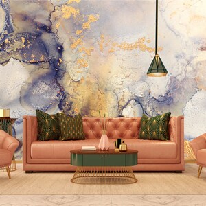 Abstract art, colorful ink wallpaper [Self Adhesive, Peel & Stick, Removable]