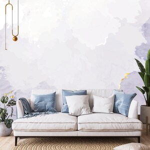 Purple watercolor marble wall mural, abstract removable wallpaper [Self Adhesive, Peel & Stick, Removable]