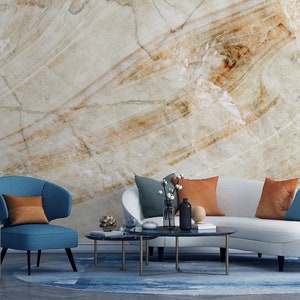 Beige sand stone wall mural, Abstract wallpaper, Neutral colors wallpaper [Self Adhesive, Peel & Stick, Removable]