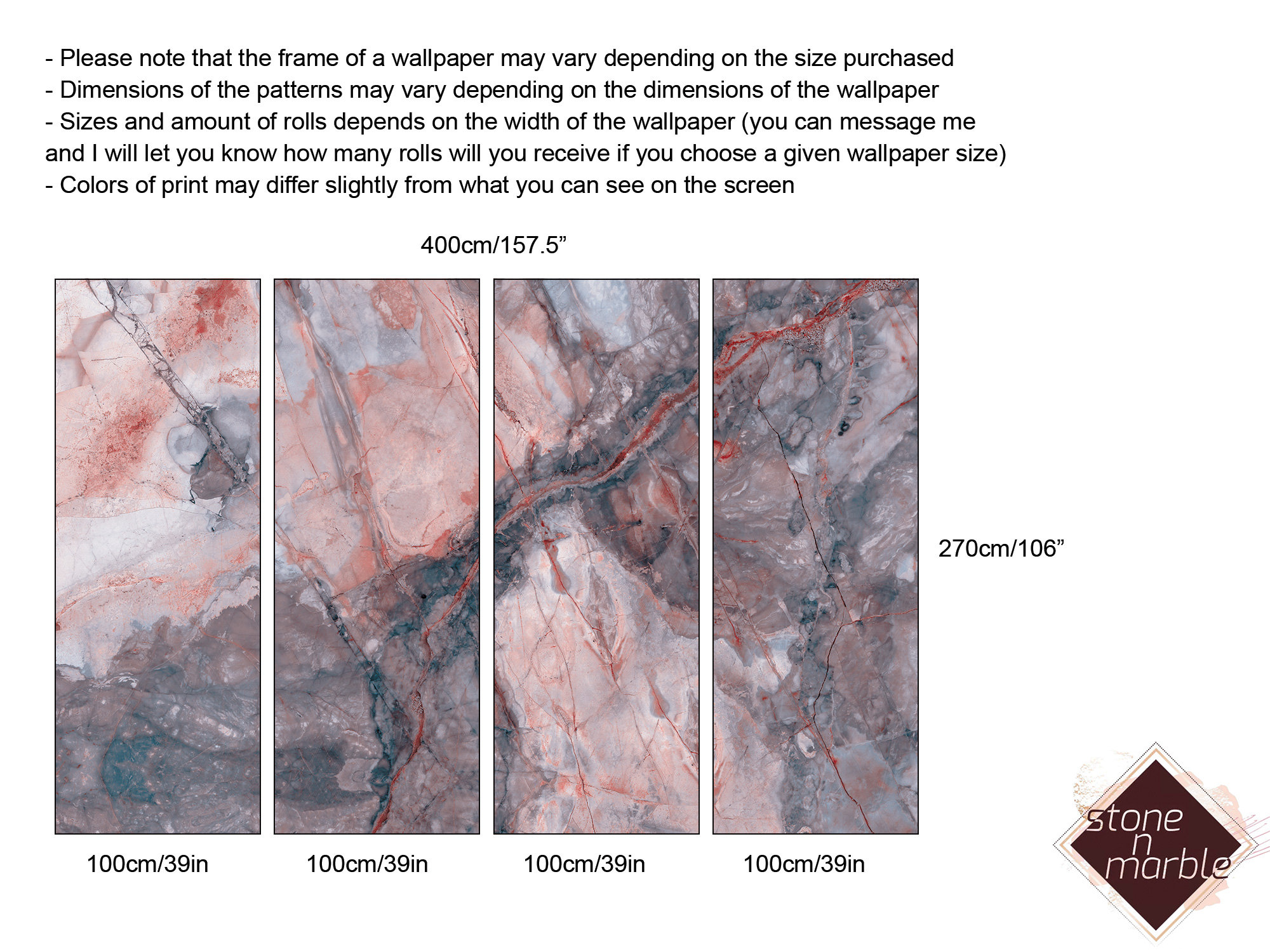 Natural Marble Stone Wallpaper Pink Marble self Adhesive - Etsy