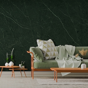 Papier peint en marbre vert, marbre naturel, granit, pierre [auto-adhésif, peler et coller, amovible]