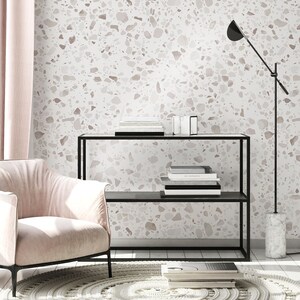 Abstract terrazzo wall mural, watercolor wallpaper [Self Adhesive, Peel & Stick, Removable]