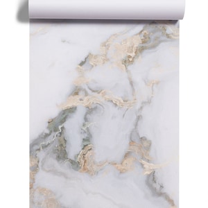White and yellow natural marble wallpaper Self Adhesive, Peel & Stick, Removable image 5