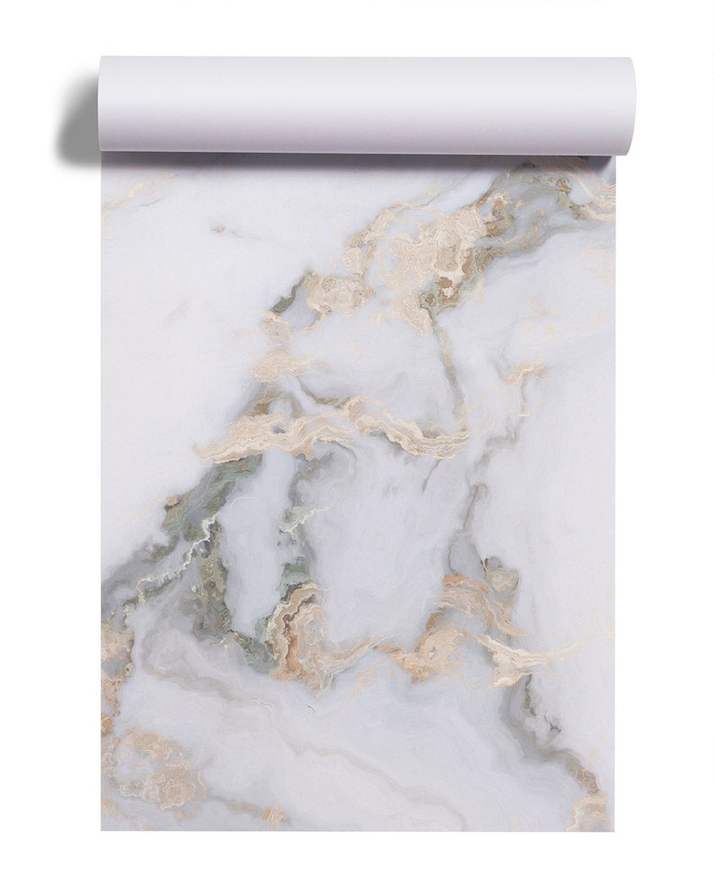 White and yellow natural marble wallpaper Self Adhesive, Peel & Stick, Removable image 5