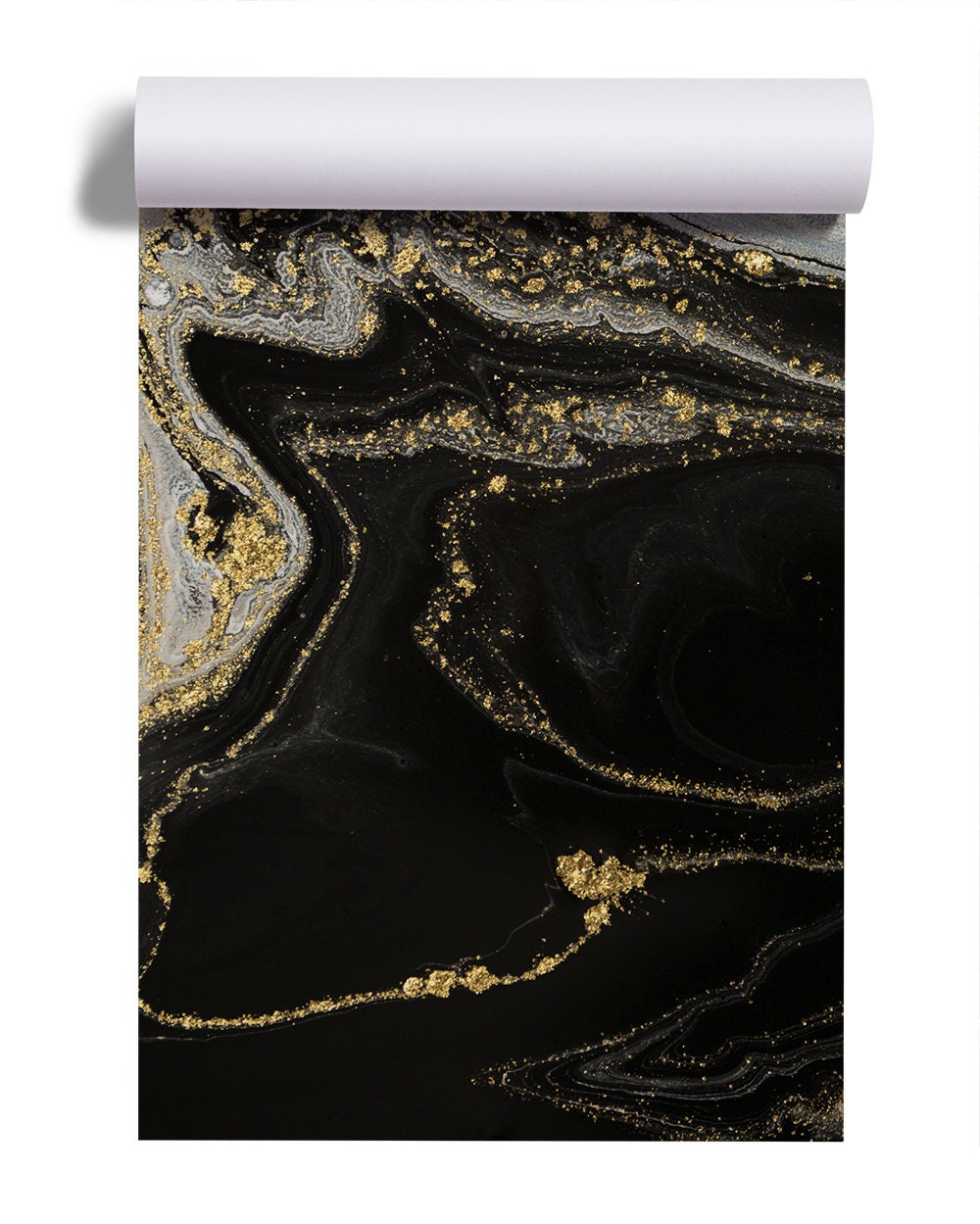 Gold and Black Marble Abstract Wallpaper [self Adhesive, Peel & Stick ...