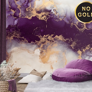Purlpe Marble Wallpaper, Stone Wall Mural [Peel and Stick (self adhesive) or Traditional Vinyl Papers]