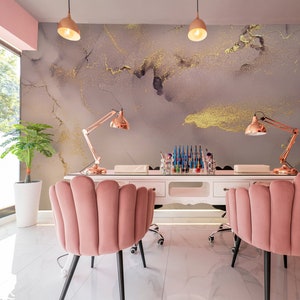 Luxury Marble Wallpaper, Watercolor Abstract Wall Mural [Peel and Stick (self adhesive) or Traditional Vinyl Papers]