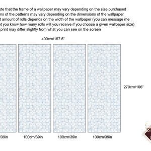 White and blue small ceramic tile pattern wallpaper, bathroom and kitchen style mural [Self Adhesive, Peel and Stick, Removable] image 6