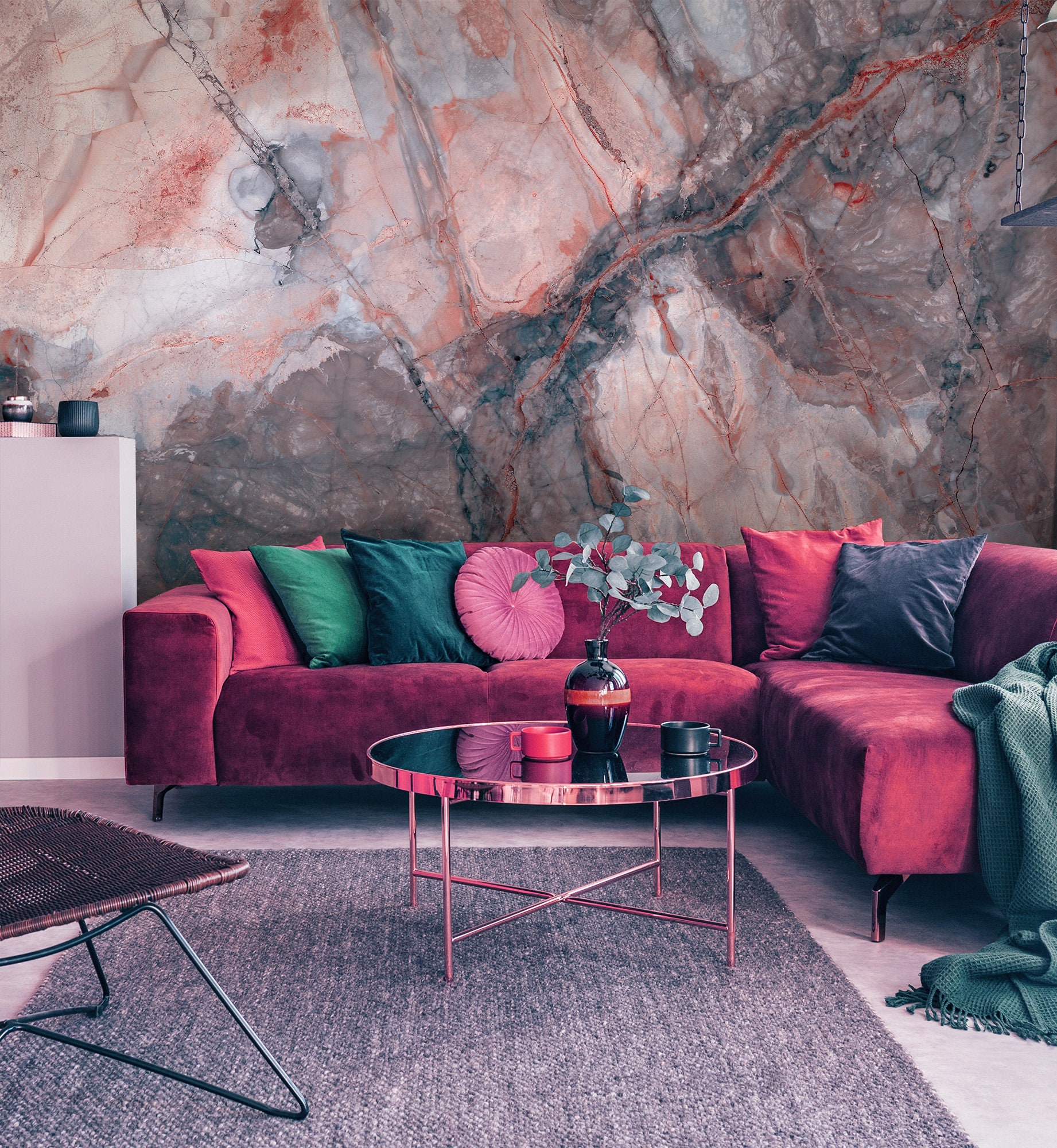 Natural Marble Stone Wallpaper Pink Marble self Adhesive - Etsy