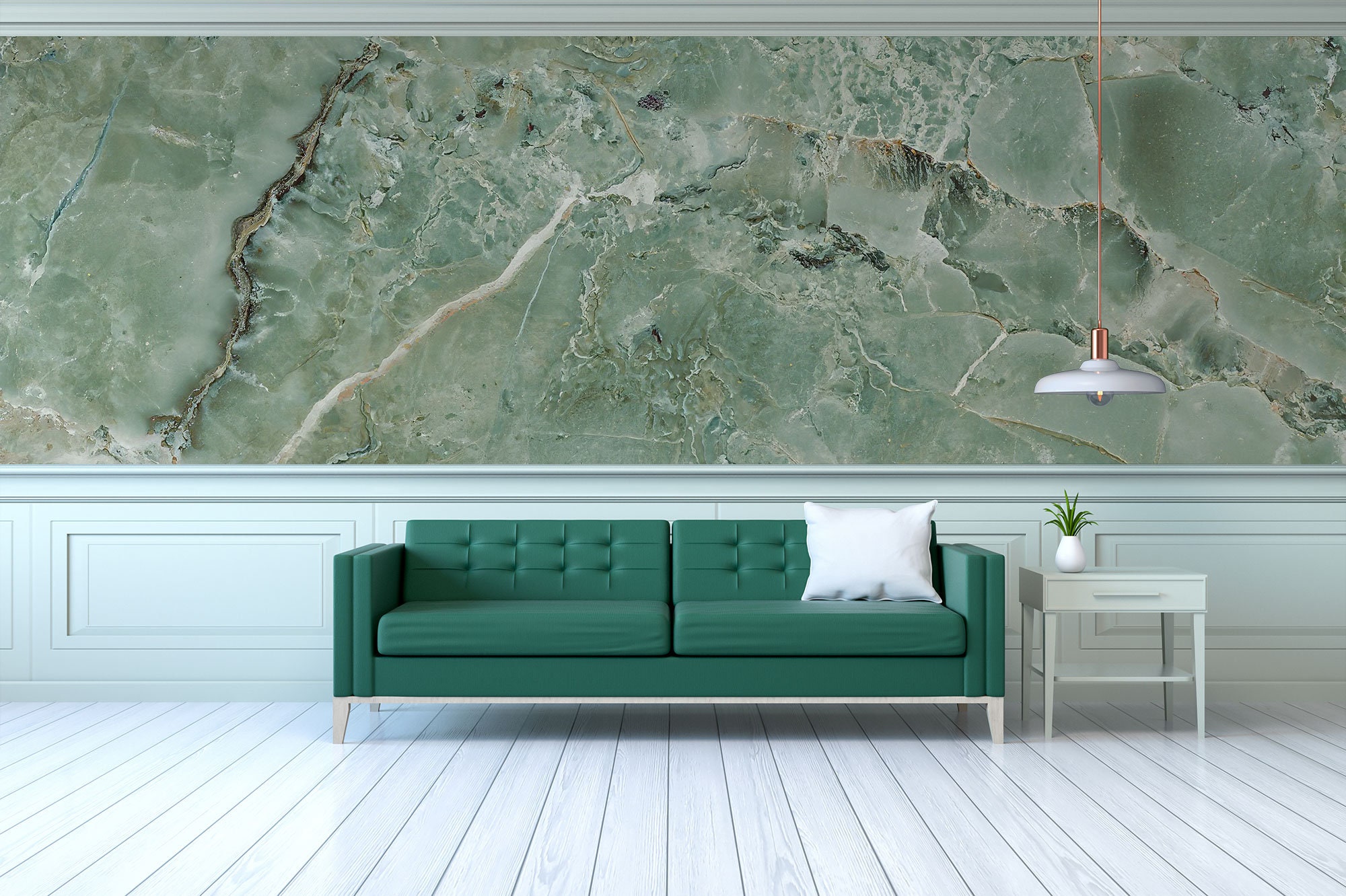 Light Green Marble Wallpaper, Abstract Stone Wall Mural [peel and Stick ...