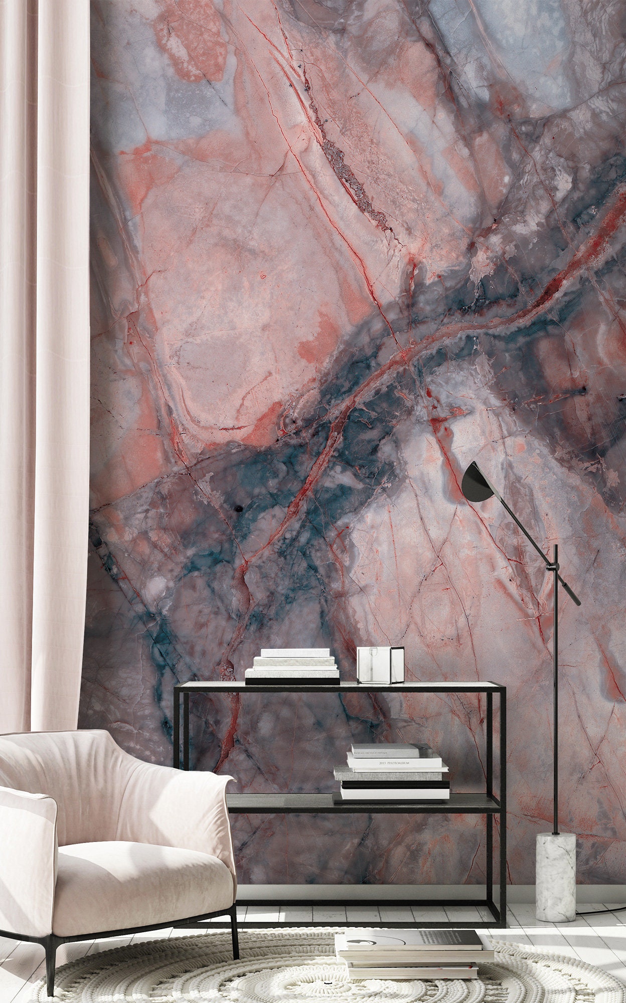 Natural Marble Stone Wallpaper Pink Marble self Adhesive - Etsy