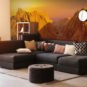 Amazing wallpaper, Sunrise on Mount Sinai, early morning view of Mount Moses [Self Adhesive, Peel & Stick, Removable]
