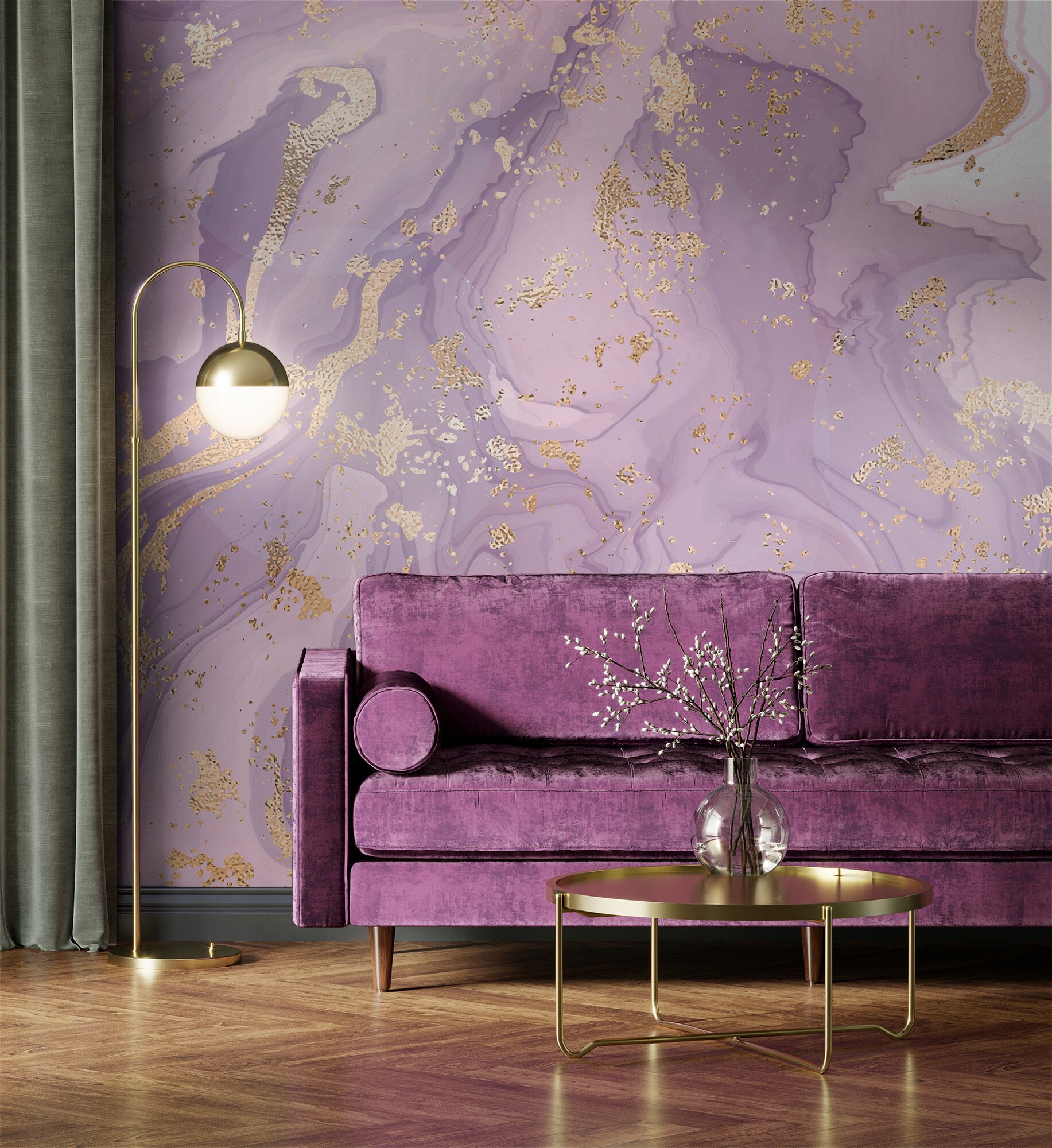 Luxury Purple Marble Wallpaper Abstract Pattern Modern Wall - Etsy