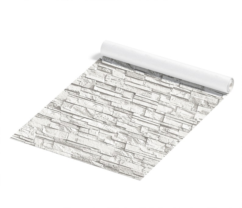 Modern White Brick Wallpaper Abstract Pattern Minimalist Etsy