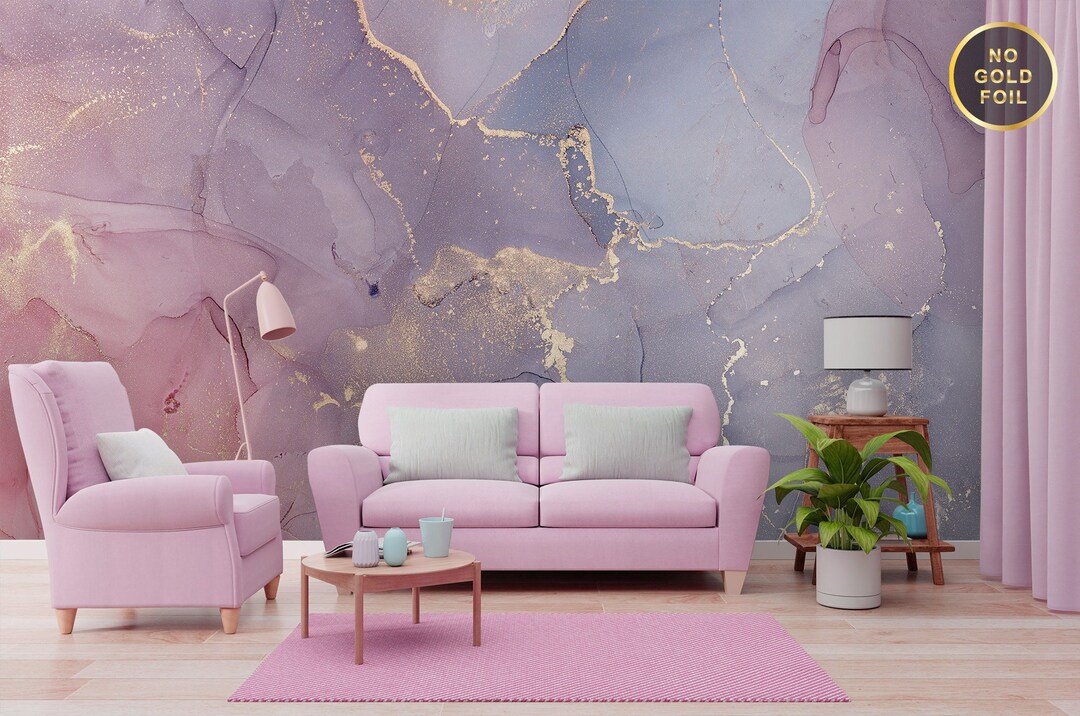 Pink and Purple Marble Wallpaper, Abstract Pattern, Luxury Modern Wall
