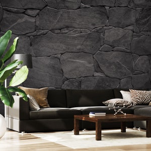 Dark stone surface wallpaper [Self Adhesive, Peel & Stick, Removable]