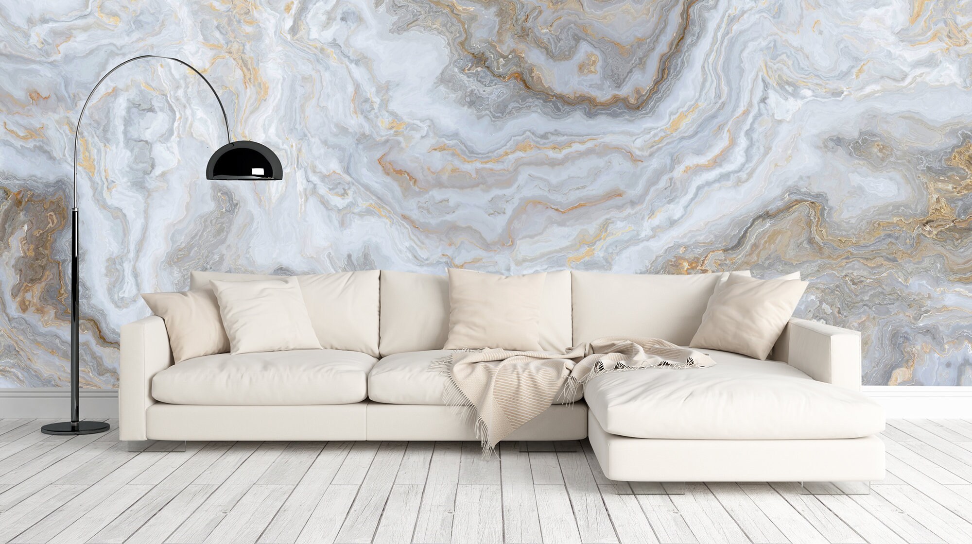 Self-Adhesive Grey Marble Wallpaper Border Diamond Pattern Modern Temporary  Wall Decor - Clearhalo