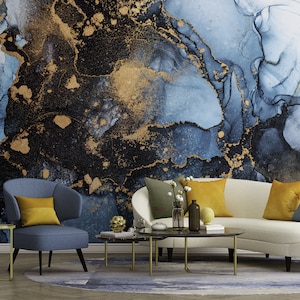 Modern marble wallpaper, abstract Wall Mural [Peel and Stick (self adhesive) or Traditional Vinyl Papers]