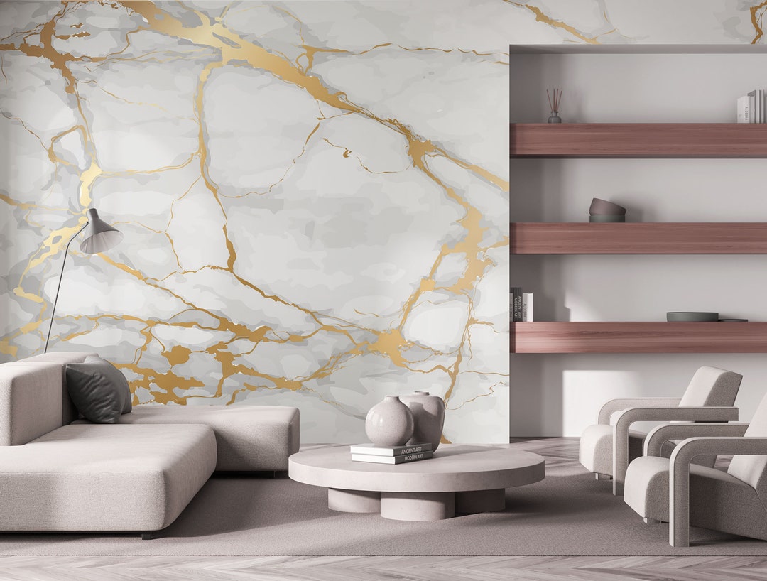 White Marble Wallpaper Mural self Adhesive, Peel & Stick, Removable Etsy