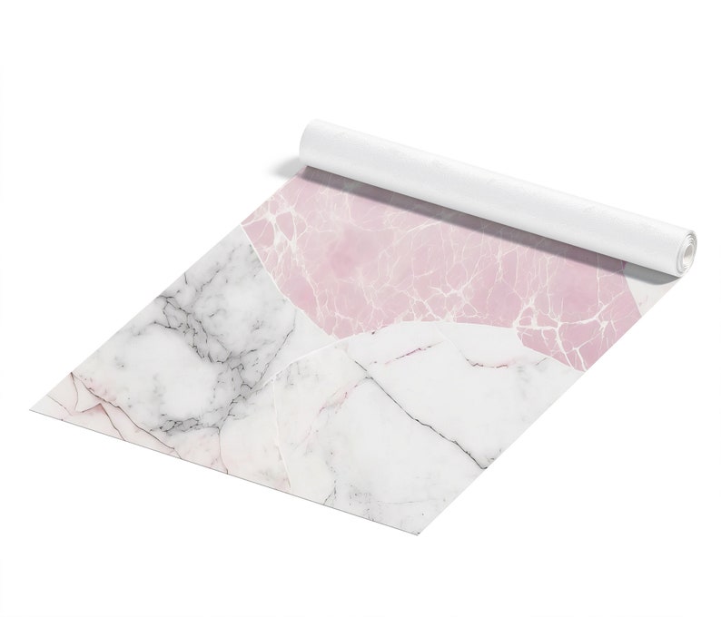 Pink and White Abstract Marble Wallpaper Wall Mural peel and - Etsy