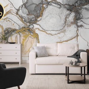 Marble abstract wallpaper, marble wall mural [Peel and Stick (self adhesive) or Traditional Vinyl Papers]