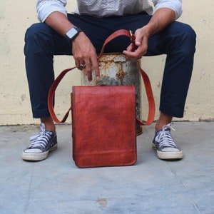 Work Messenger Leather Bag for Men and Women - iPad Sling Work Bag