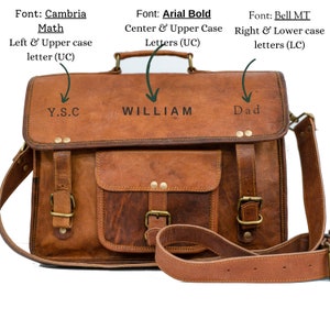 Personalized Leather Laptop Messenger Briefcase Men, Monogram Cross Body Computer Sling Satchel Project Bag, Personalised Groomsmen Gifts image 2