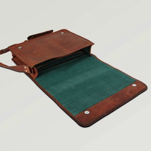 Minimal Laptop Leather Satchel Messenger Bag - Leather Large Crossbody Sling for Men and Women