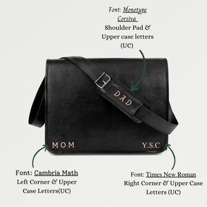 Personalized Minimal Leather Laptop Satchel Messenger Bag