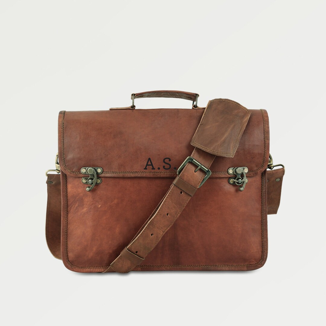Monogram Leather Messenger Bag