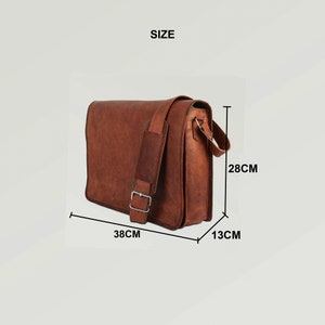 Dimensions of Minimal Laptop Leather Satchel Messenger Bag - Leather Large Crossbody Sling for Men and Women