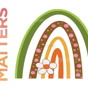 Rainbow Spring  - Hand Painted - PNG - Sublimation - Spring
