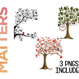 Trees Birds Mini Bundle - Hand Painted - PNG - Sublimation - Clip Art