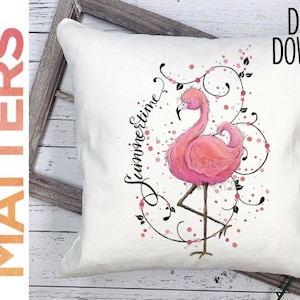 Summertime Flamingo - Handbemalt - PNG - Sublimation