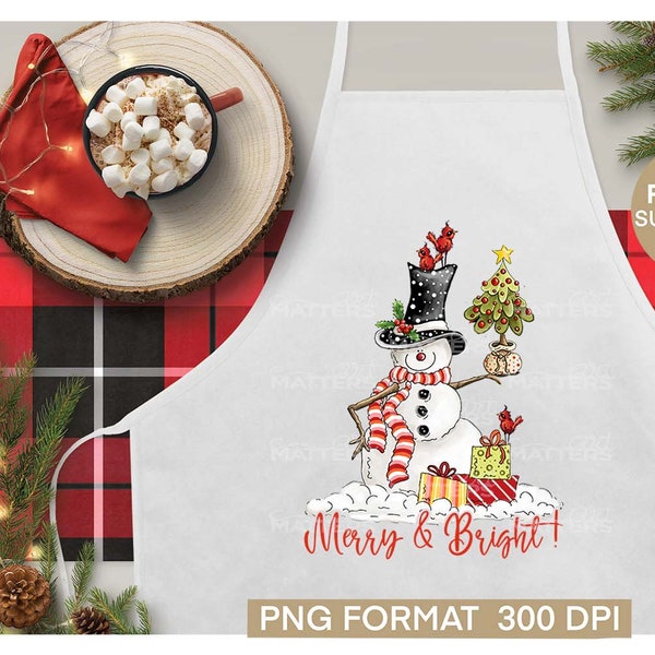 Snowman Christmas Tree - Hand Painted - PNG - Sublimation - Christmas