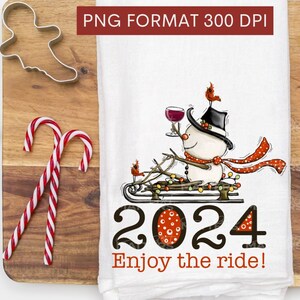 Bonne année 2024 Bonhomme de neige ivre - Peint à la main - PNG - Sublimation - Noël, Ornements, Bonhomme de neige ivre, Bonhomme de neige Clipart, Nouvel An 2024