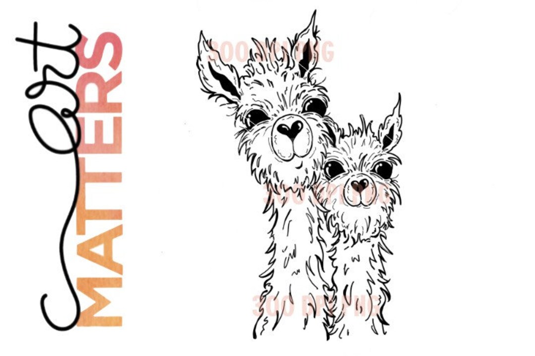 Llama Momma Baby - Hand Painted - PNG - Sublimation - Clip Art - Etsy