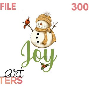 Snowman Joy - Pintado a mano - Snowman Joy PNG - Snowman Joy Sublimation - Snowman Joy Christmas