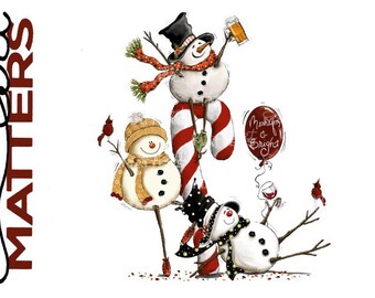 Fiesta de muñeco de nieve pintada a mano PNG: Diseño de sublimación navideña