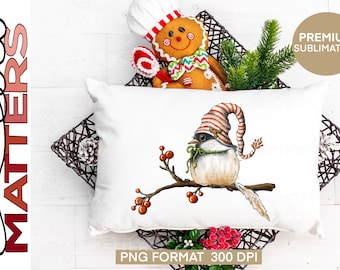 Ramo di cinciallegra Natale - Dipinto a mano - PNG - Sublimazione