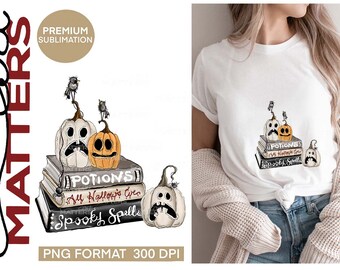 Spooky Spells Halloween  - Hand Painted - PNG - Sublimation - Fall