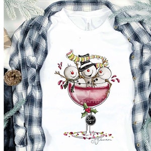 Snowman Winetub Party- Hand Painted - PNG - Sublimation - Christmas