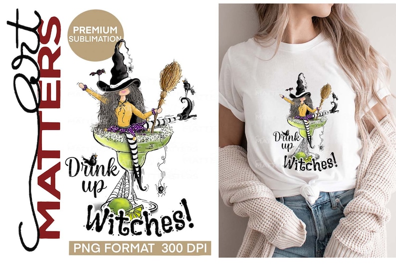 Bevi streghe! - Dipinto a mano - PNG - Sublimazione - Halloween immagine 1